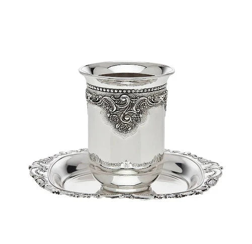 Kiddush Cup With Square Tray: Baroque Si