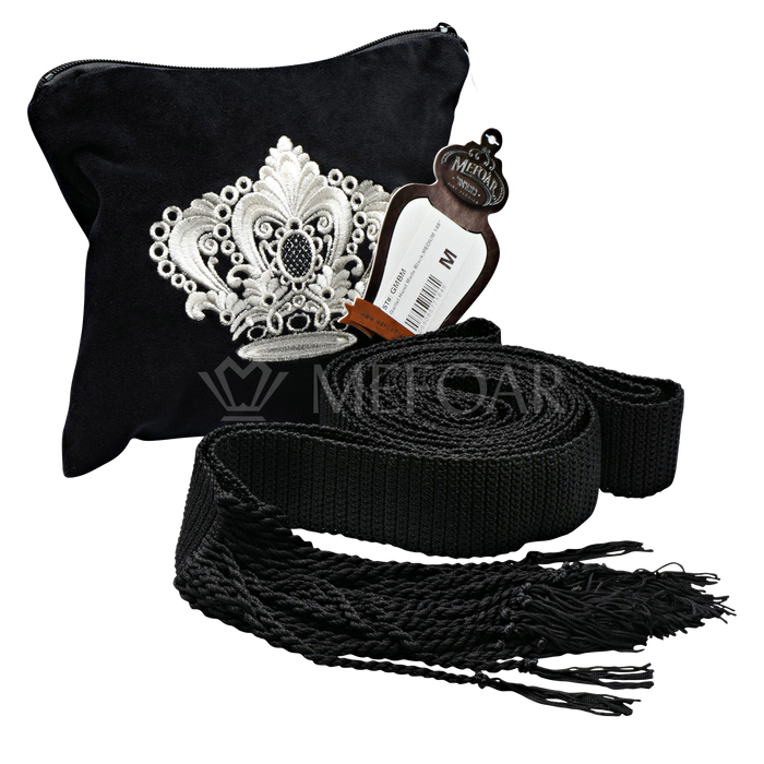 Mefoar Gartel,  Hand Made, Black - Gartels