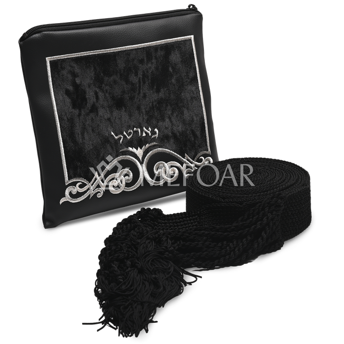 Gartel, Hand Made Knitted, Black - Gartels | Judaica Square Lakewood