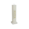 Off-white Contour Havdalah candle standing upright, the sculpted braid running the full 9.95-inch height
