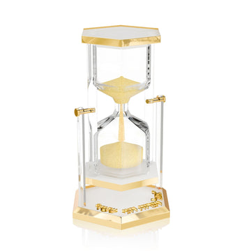 Turning 30-Min Hourglass Sand Timer v.2 — Chanukah — Dimensions: 5.5" x 5.5" x 7.7"