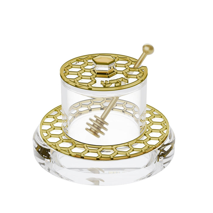 Honeycomb Honey Dish v.2 — Acrylic | Judaica Square Lakewood