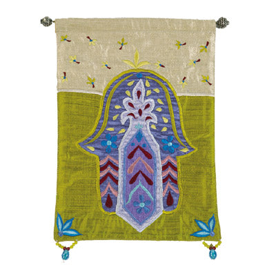 Gold Chamsa Flowers Wall Hanging