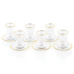 Waterdale Collection: Glass Cups And Saucers - Classic (Set of 6)