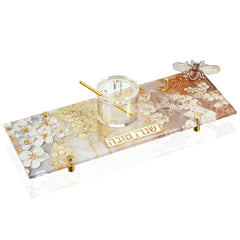 Waterdale Collection: Lucite Simanim Tray - Honeycomb