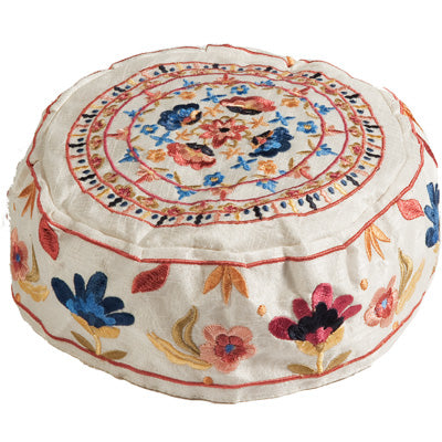 Embroidered Kippah WHITE