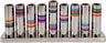 Emanuel Hammered Chanukah Menorah- Multicolor Rings (EM-HMV1)