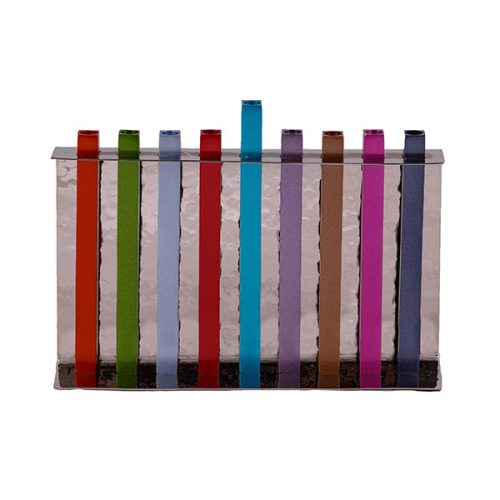 Emanuel Hammered Menorah w/ Anodized Branches