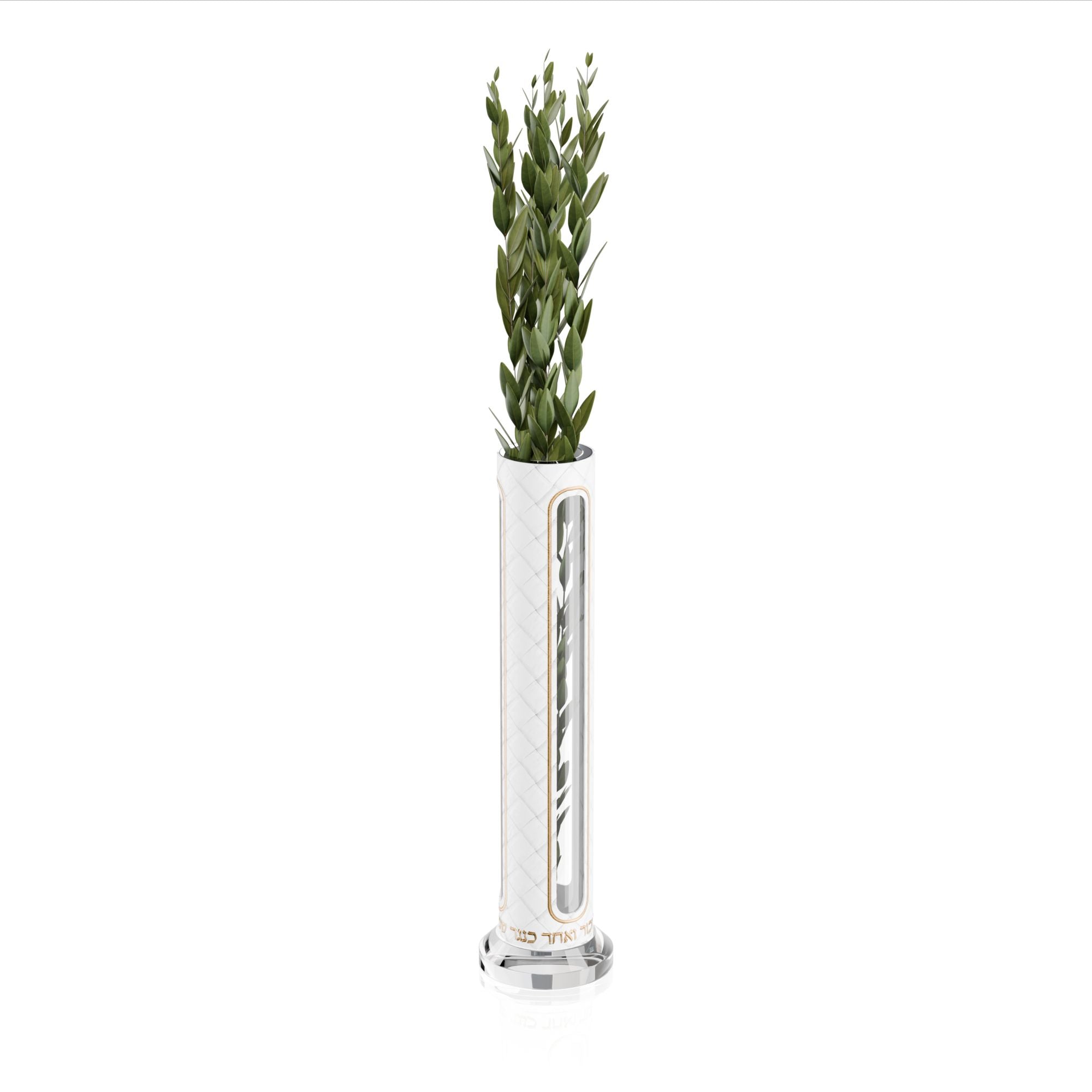 Leatherite Haddasim Vase — Leatherite Judaica Decor | Judaica Square Lakewood