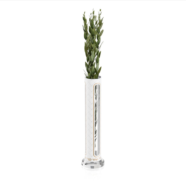 Leatherite Haddasim Vase — Leatherite Judaica Decor | Judaica Square Lakewood