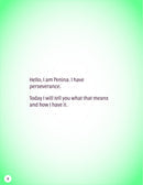 I Have Perseverance