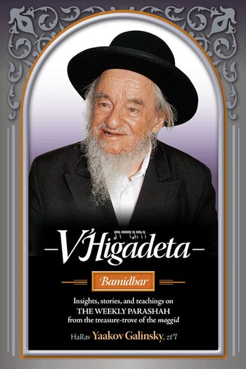 Front cover of V'Higadeta-Bamidbar by HaRav Yaakov Galinsky zt"l