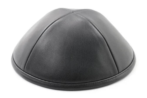 iKippah - Black Leather Yarmulka