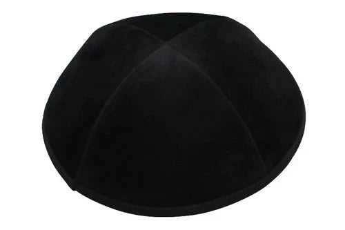 Israeli's Black Washable Yarmulka 4 Part With Rim