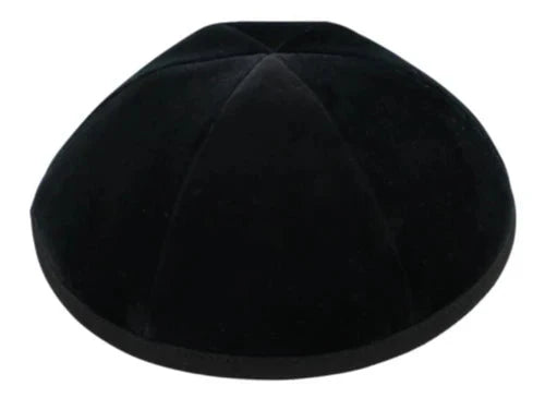 Israeli's Black Washable Yarmulka 6 Part With Rim