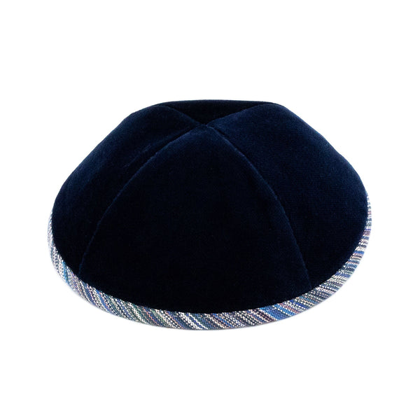 Navy Velvet Kippah for Bar Mitzvah - iKippah by Judaica Square