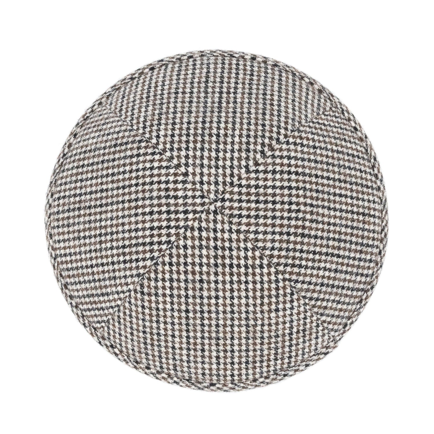 Black Yarmulka Kippah - side view showing six-panel design
