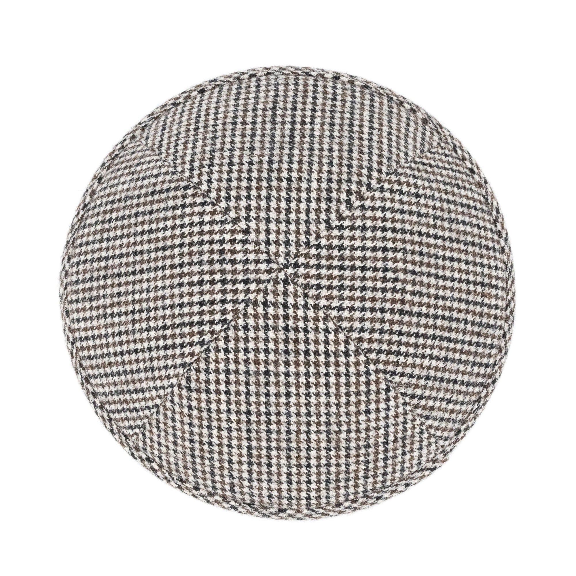 Black Yarmulka Kippah - side view showing six-panel design