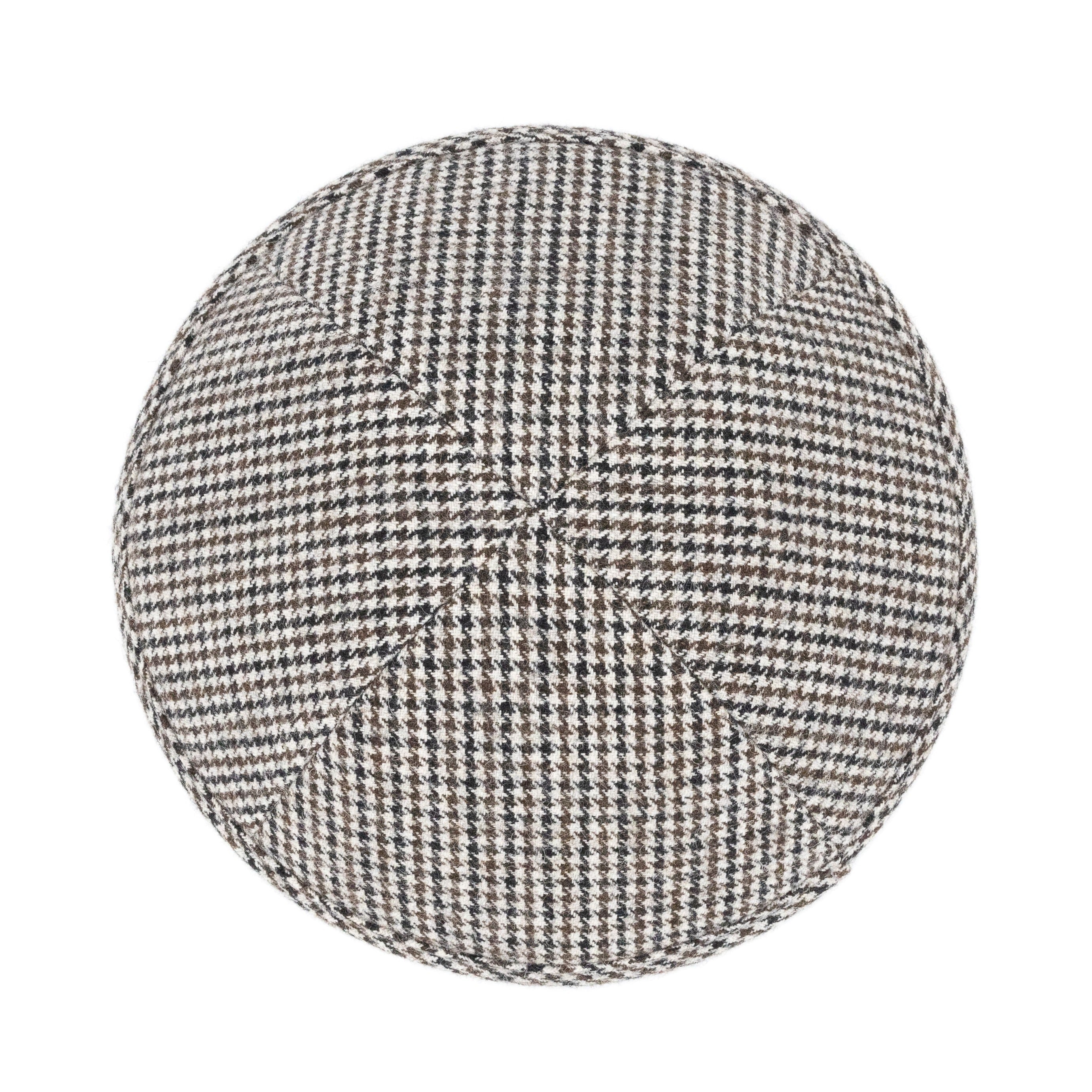 Black Yarmulka Kippah - side view showing six-panel design