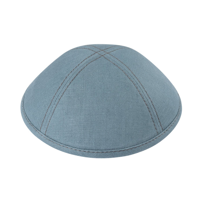 Blue Linen Kippah - iKippah by Judaica Square