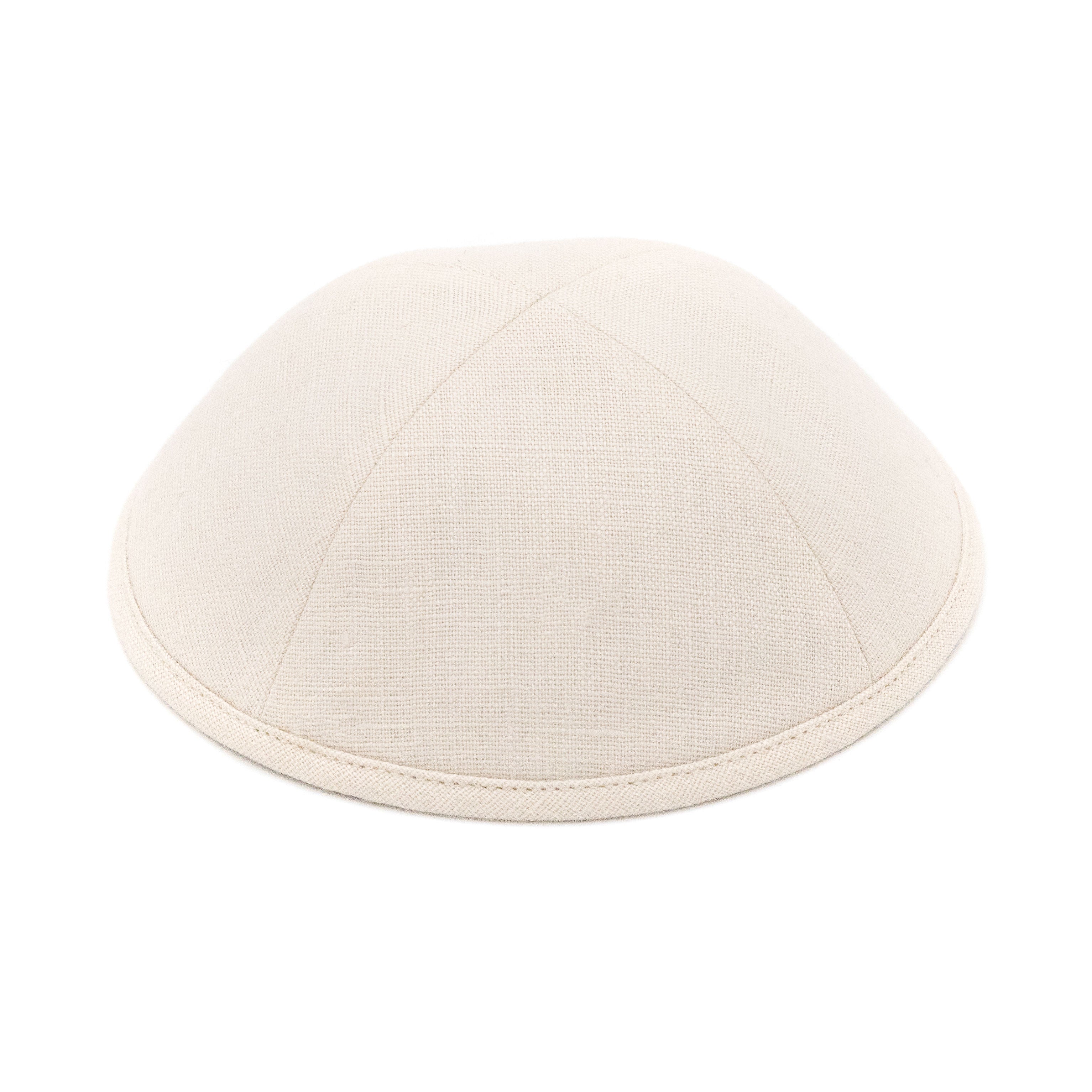 Beige Linen Kippah - iKippah by Judaica Square
