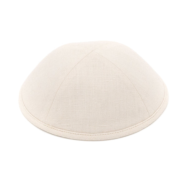 Beige Linen Kippah - iKippah by Judaica Square