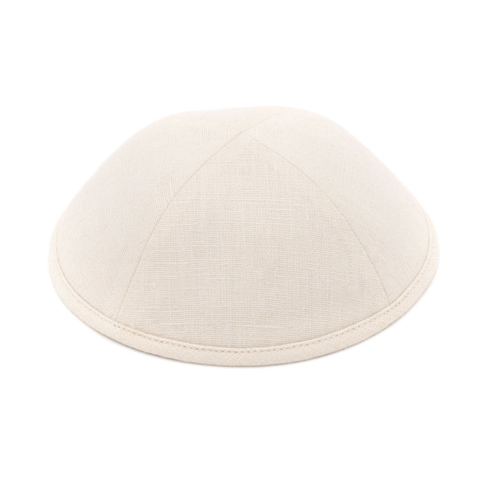 Beige Linen Kippah - iKippah by Judaica Square