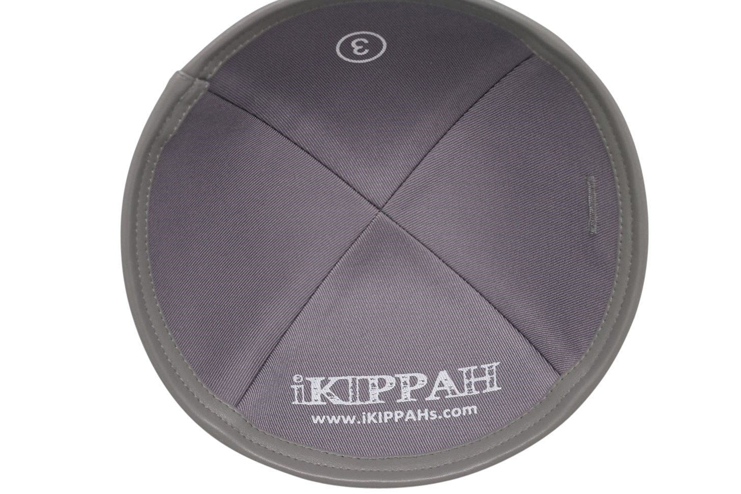 Close-up of Gray Linen Kippah rim trim detail