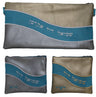 Prestige Leather Chabad Bar Mitzvah Set — Geometric & Wave Design, Regal Collection (725F-GO)