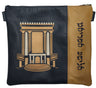 Prestige Leather Tallit & Tefillin Bag — Bais Hamikdash & Crown Design, Regal Collection (760F-NV)