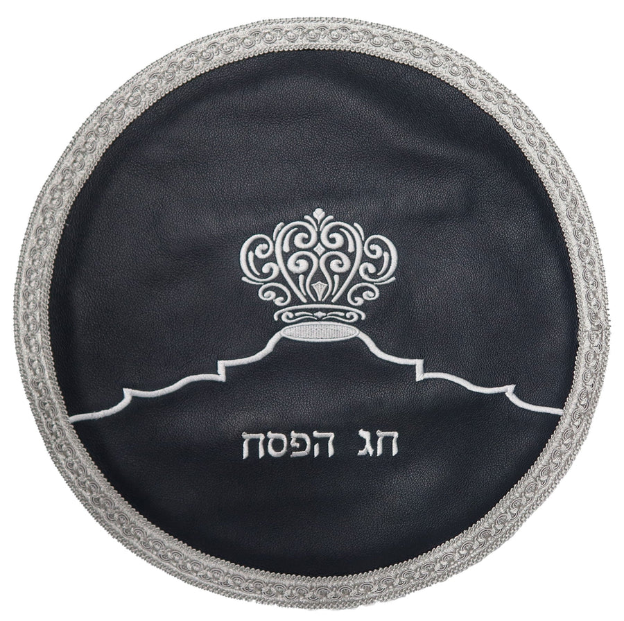 Personalization preview — Leather Matzah Cover — Crown Design, Classic Collection