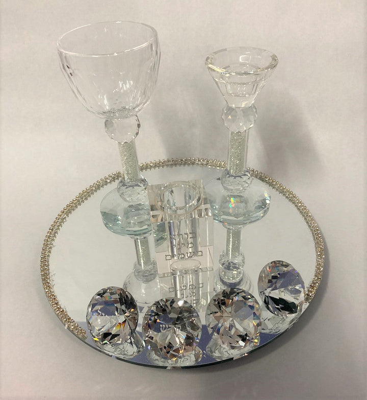 Crystal Havdalla Set with Tray