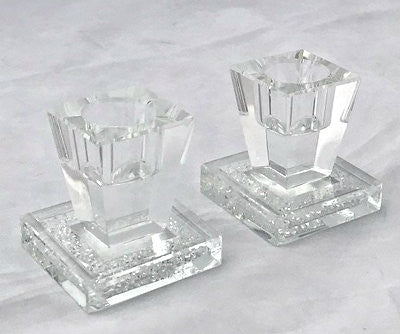 Square Crystal Candle Sticks with Stones (CS-X2591B)
