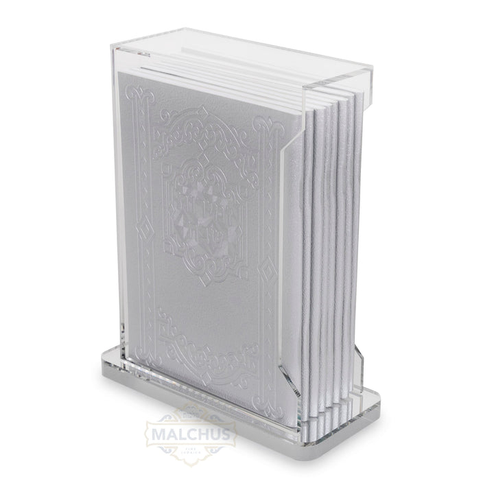 Silver Lucite Zemiros Holder with 10 Zemiros Shabbos Booklets #255
