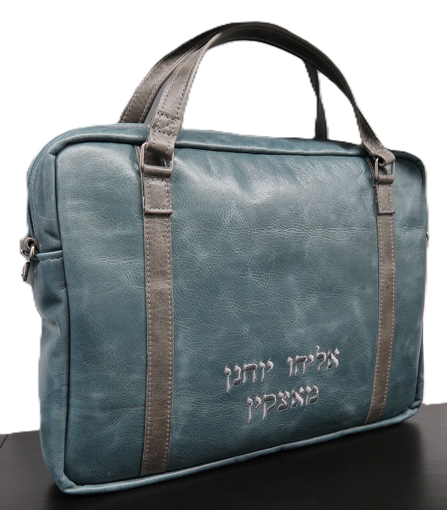 Prestige Custom Leather Tallit & Tefillin Bag — Travel & Compact Design (1025G-SL) — view 2