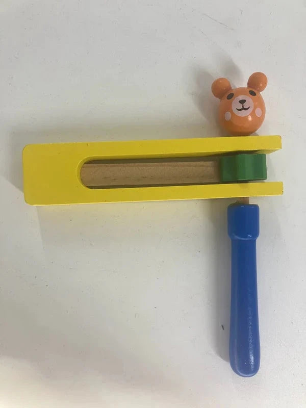 Animal Face Wood Gragger-Assorted Colors-6.5"x5" (GR-601966) — Children's Books from Alef To Tav
