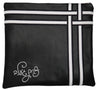 Prestige Leather Tallit & Tefillin Bag — Geometric & Crown Design, Exclusive Collection (415G-BK)