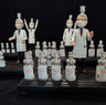 Dr. Fauci Vaccine Menorah — action figure beside repurposed glass vaccine vials | Judaica Square Lakewood