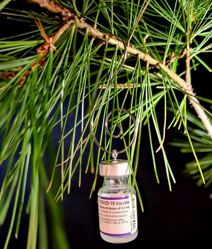 Covid Vaccine Ornament — Repurposed Pfizer Glass Vial