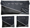 Prestige Leather Chabad Bar Mitzvah Set — Geometric & Diamond Design, Exclusive Collection (715G -NV2)