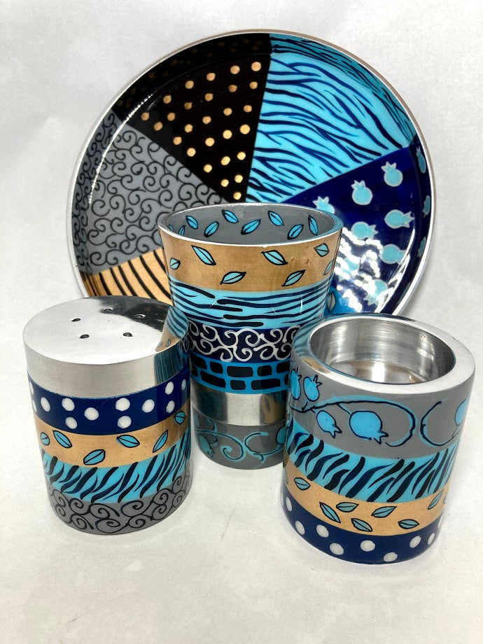 Hadarya Hand Painted 4 pc. Havdalah Set-Colorful  (HV-HDR9105)