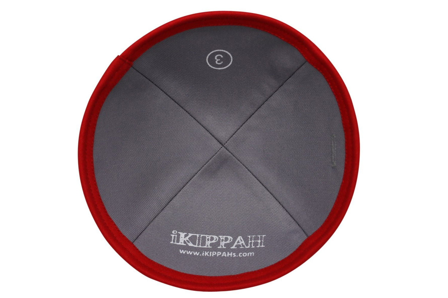 Close-up of Red Cotton Kippah lining and stitching