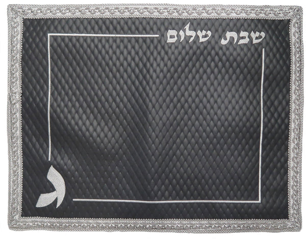 Prestige Leather Challah Cover — Diamond Design, Regal Collection (CC795-GR)