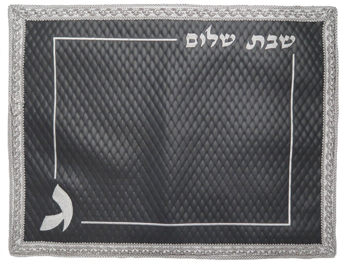 Prestige Leather Challah Cover — Diamond Design, Regal Collection (CC795-GR)