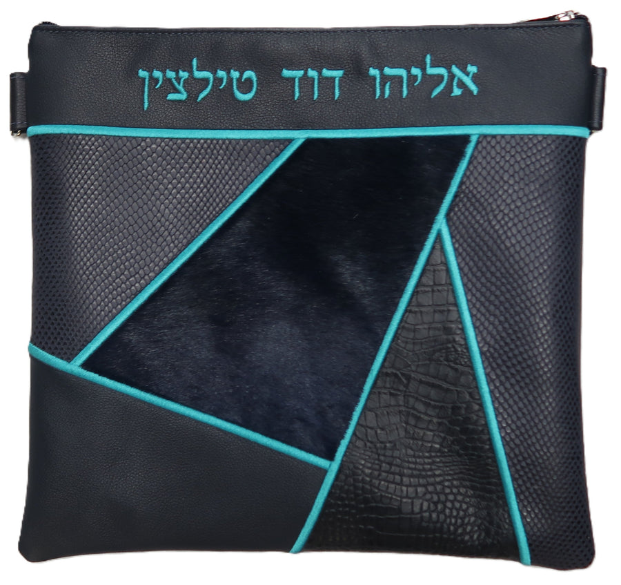 Personalization preview — Croc Tallit & Tefillin Bag — Geometric & Croc Design, Premier Collection