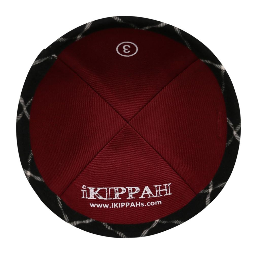Close-up of Wool Kippah lining and stitching