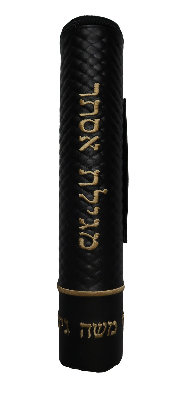 Prestige Leather Megillah Tube — Diamond & Crown Design, Regal Collection (MT295F-BK)