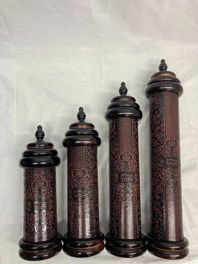 Leather & Wood Megillah Holder 12" -Point Cover(MG-EYP12)
