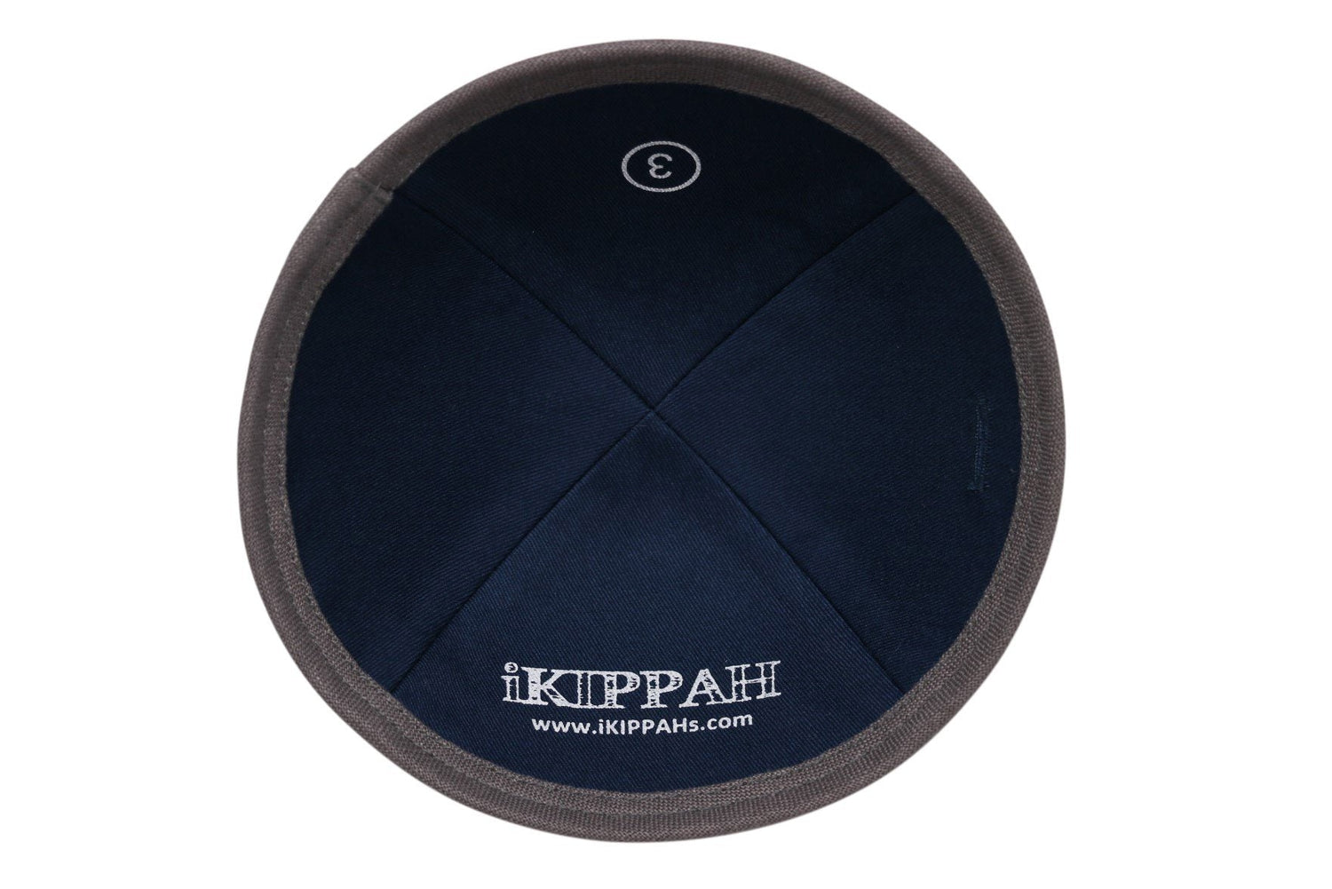 Close-up of Gray Linen Kippah lining and stitching