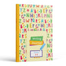 My Writing Journal Grades 2-3 front cover — cream cover patterned with colorful letters and a Writing Journal label with a pencil